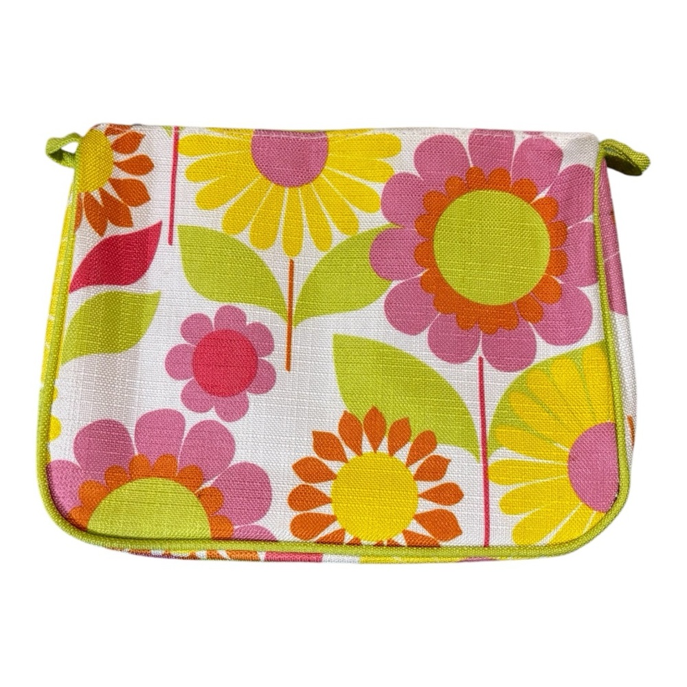 Clinique Floral Cosmetic Bag Makeup Holder Zipper Pouch Carrier Multicolored - Picture 5 of 10